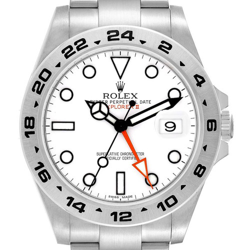 ROLEX Explorer Ii Polar White Dial Orange Hand Steel Mens Watch 216570 Image 1