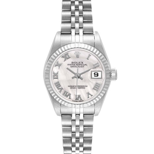 ROLEX Datejust Steel White Gold Mop Roman Dial Ladies Watch 79174 Image 1