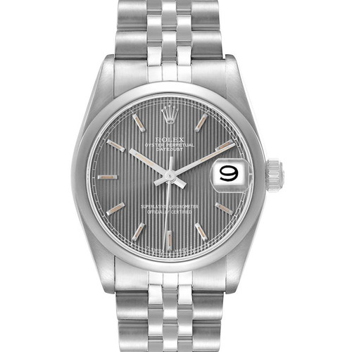 ROLEX Datejust 31 Midsize Silver Tapestry Dial Steel Ladies Watch 68240 Image 1