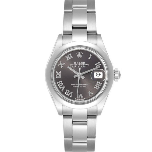 ROLEX Datejust 28 Grey Dial Oyster Bracelet Steel Ladies Watch 279160 Image 1