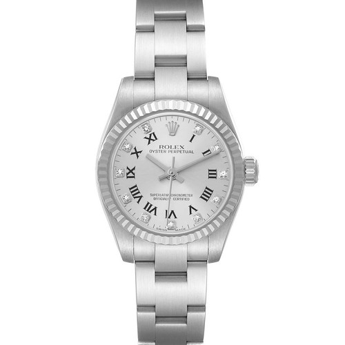 ROLEX Oyster Perpetual 26 Steel White Gold Diamond Ladies Watch 176234 Image 1