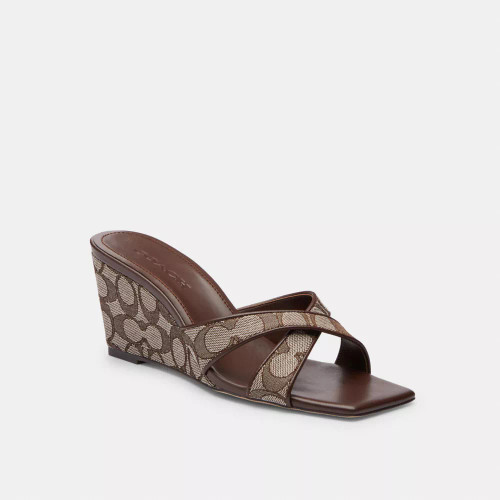 COACH Wedge Sandal In Signature Jacquard
