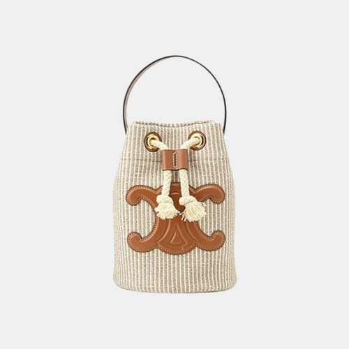 CELINE Teen Drawstring Bag Beige