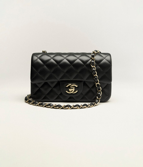 CHANEL Mini Classic Handbag   Lambskin  Black