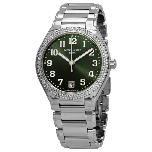 PATEK PHILIPPE Olive Green Twenty 4 Automatic Diamond Ladies Watch