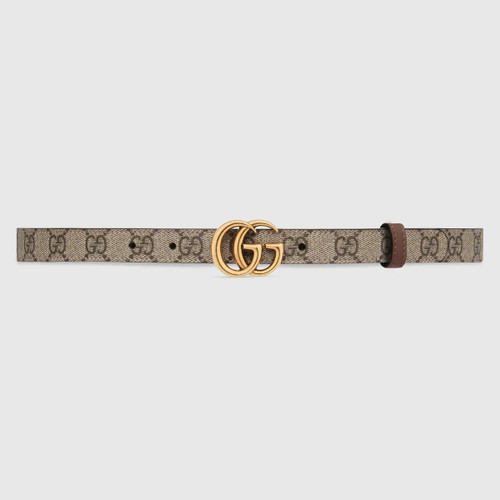 GUCCI  Gg Marmont Reversible Thin Belt - Beige