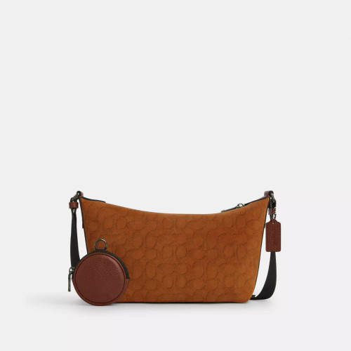 COACH Small Finn Crossbody Bag With Pouch In Signature Suede