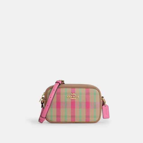 COACH Mini Jamie Camera Bag With Plaid Print