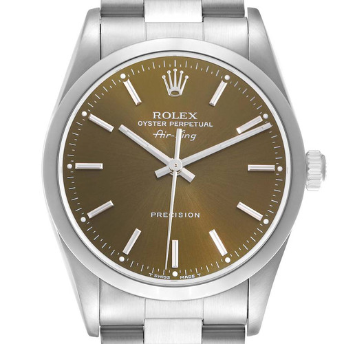 ROLEX Air King Smooth Bezel Steel Mens Watch 14000 Image 1