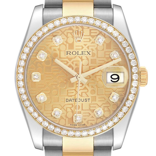 ROLEX Datejust Yellow Gold Anniversary Diamond Mens Watch 116243 Image 1