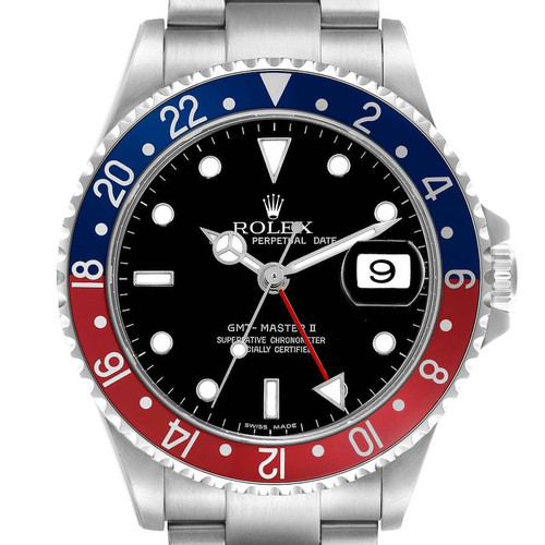 ROLEX Gmt Master Ii Blue Red Pepsi Bezel Steel Mens Watch 16710 Image 1