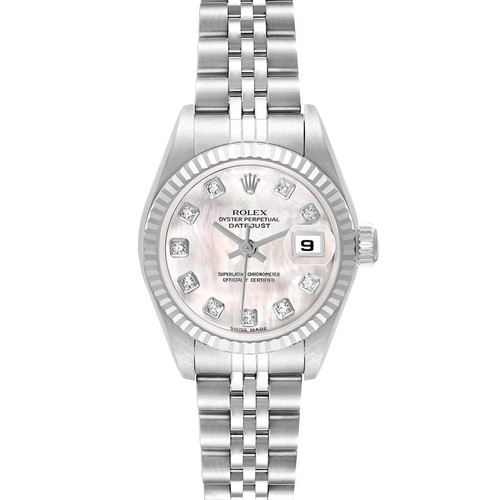 ROLEX Datejust Steel White Gold Mop Diamond Dial Ladies Watch 79174 Image 1