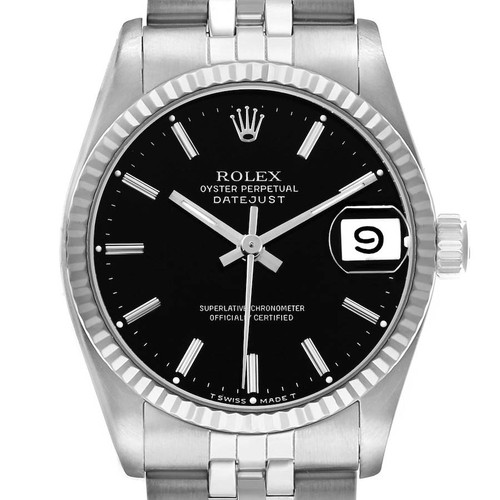 ROLEX Datejust 31 Midsize White Gold Black Dial Ladies Watch 68274 Image 1 ROLEX Datejust 31 Midsize White Gold Black Dial Ladies Watch 68274 Image 1