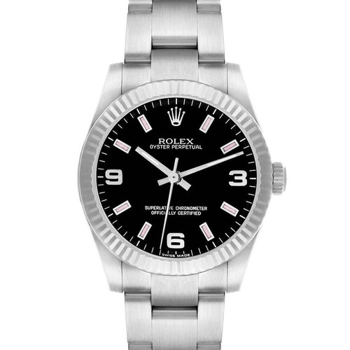ROLEX Oyster Perpetual Midsize 31 Black Dial Ladies Watch 177234 Image 1 ROLEX Oyster Perpetual Midsize 31 Black Dial Ladies Watch 177234 Image 1