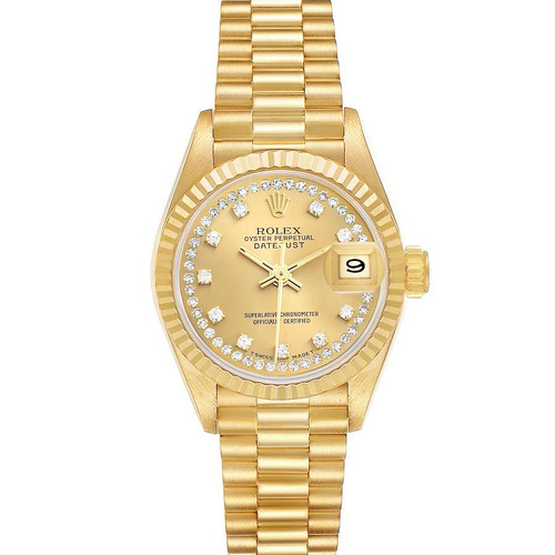 ROLEX President Yellow Gold Diamond Dial Ladies Watch 69178 Image 1