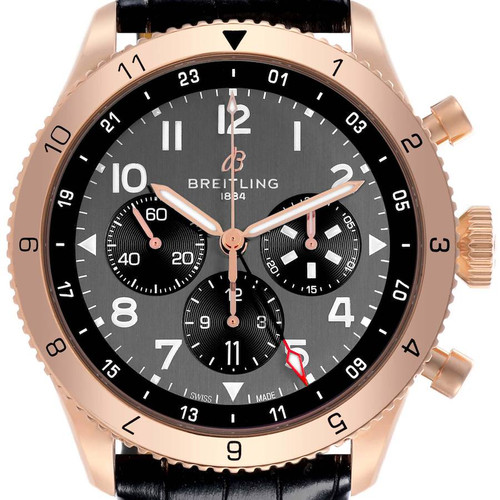 BREITLING Super Avi P-51 Mustang B04 Gmt 46 Rose Gold Mens Watch Rb0445 Image 1
