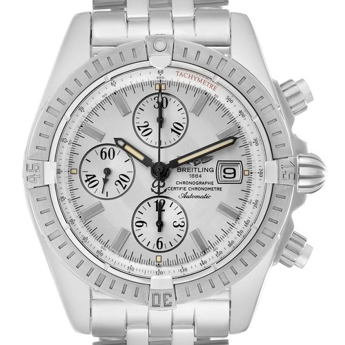 BREITLING Chronomat Evolution Silver Dial Steel Mens Watch A13356 Image 1