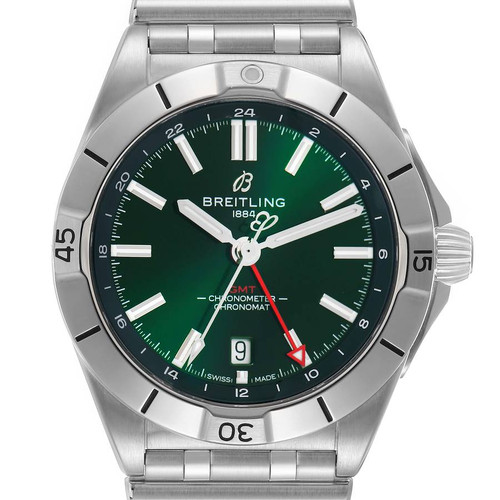 BREITLING Chronomat Gmt 40 Green Dial Steel Mens Watch A32398 Image 1