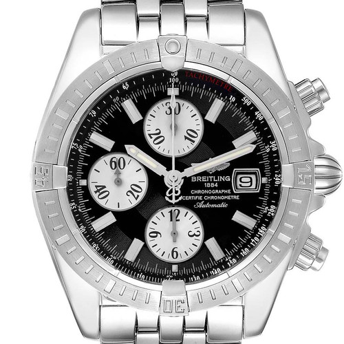 BREITLING Chronomat Evolution Black Dial Steel Mens Watch A13356 Image 1