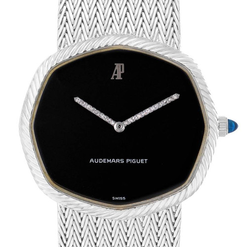 AUDEMARS PIGUET White Gold Octagonal Black Dial Vintage Watch Image 1