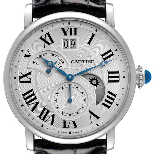 CARTIER Rotonde Retrograde Gmt Steel Silver Dial Mens Watch W1556368 Image 1