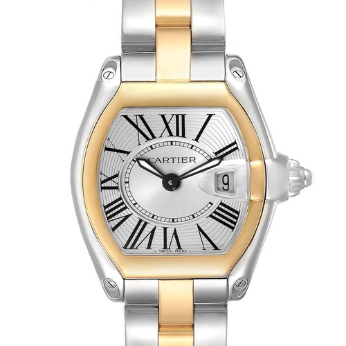 CARTIER Roadster Steel Yellow Gold Silver Dial Ladies Watch W62026Y4 Image 1