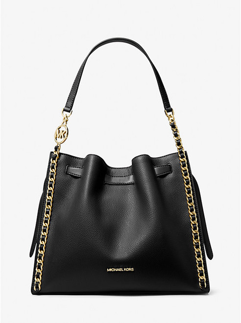 MICHAEL KORS Mina Large Chain Shoulder Bag BLACK Image 1