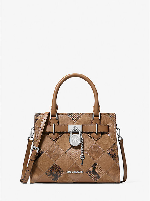 MICHAEL KORS Hamilton Small Patchwork Satchel DRIFTWOOD Image 1