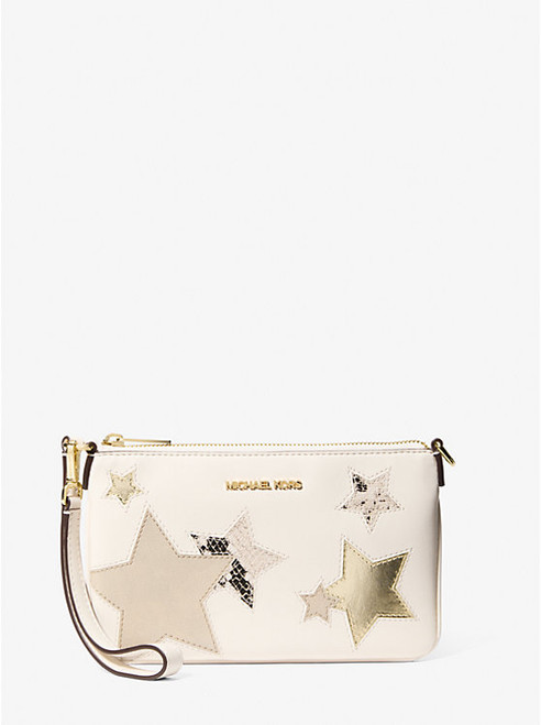 MICHAEL KORS Jet Set Small Printed Wristlet LT CREAM Image 1