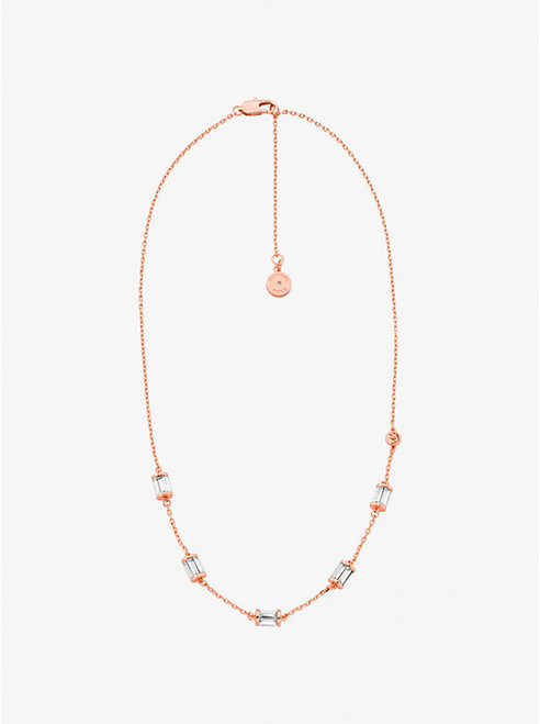 MICHAEL KORS Cubic Zirconia Necklace ROSE GOLD Image 1
