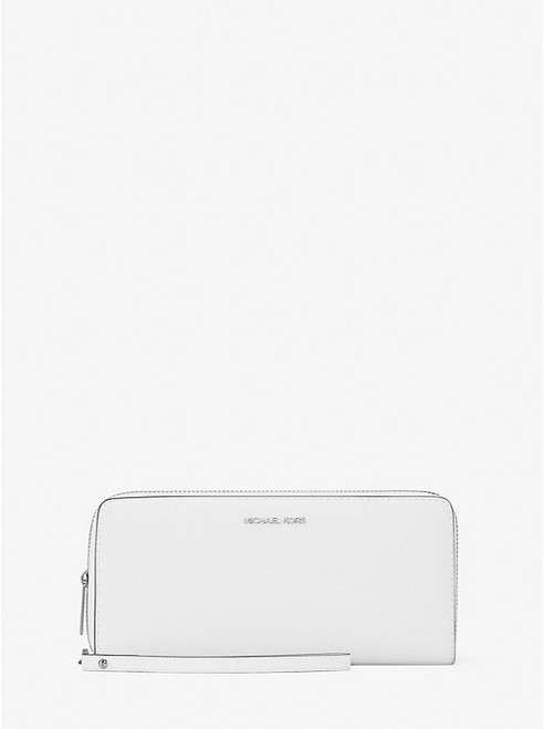 MICHAEL KORS Large Pebbled Leather Continental Wallet OPTIC WHITE Image 1