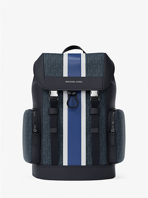 MICHAEL KORS Cooper Medium Striped Signature Logo City Backpack SAPPHIRE Image 1 MICHAEL KORS Cooper Medium Striped Signature Logo City Backpack SAPPHIRE Image 1
