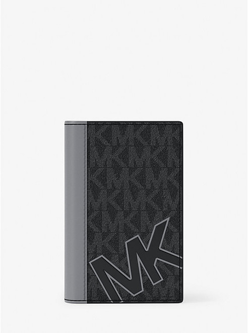 MICHAEL KORS Cooper Signature Logo Folding Card Case GUNMETAL Image 1