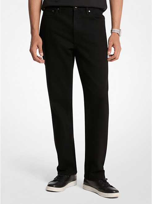 MICHAEL KORS Finn Straight-Fit Stretch Denim Jeans BLACK Image 1