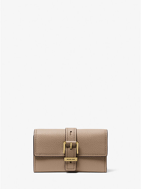 MICHAEL KORS Nolita Medium Pebbled Leather Tri-Fold Wallet BIRCH Image 1