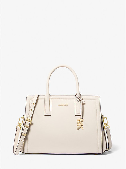 MICHAEL KORS Laila Medium Leather Satchel LT CREAM Image 1 MICHAEL KORS Laila Medium Leather Satchel LT CREAM Image 1