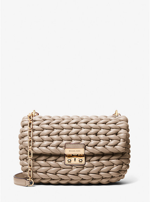 MICHAEL KORS Tribeca Large Hand-Braided Shoulder Bag BIRCH Image 1
