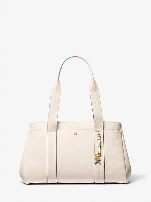 MICHAEL KORS Romee Large Pebbled Leather Tote Bag LT CREAM Image 1