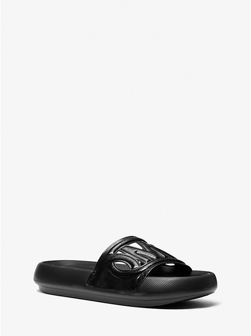 MICHAEL KORS Splash Leather Slide Sandal BLACK Image 1