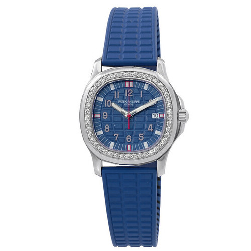 PATEK PHILIPPE  Aquanaut Quartz Diamond Blue Dial Ladies Watch