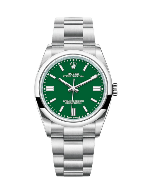 ROLEX Oyster Perpetual 36mm Green Dial - 12600