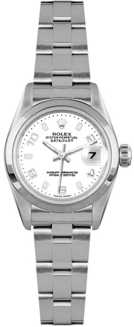 ROLEX Oyster Perpetual Date White Dial Women'S Watch 69160 Image 1