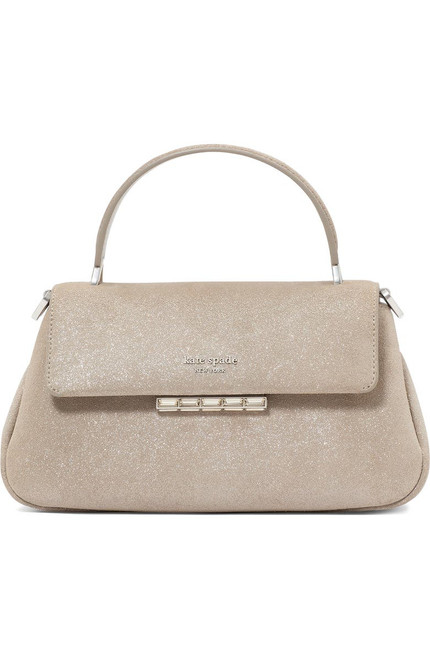 KATE SPADE  small grace glitter suede top handle bag