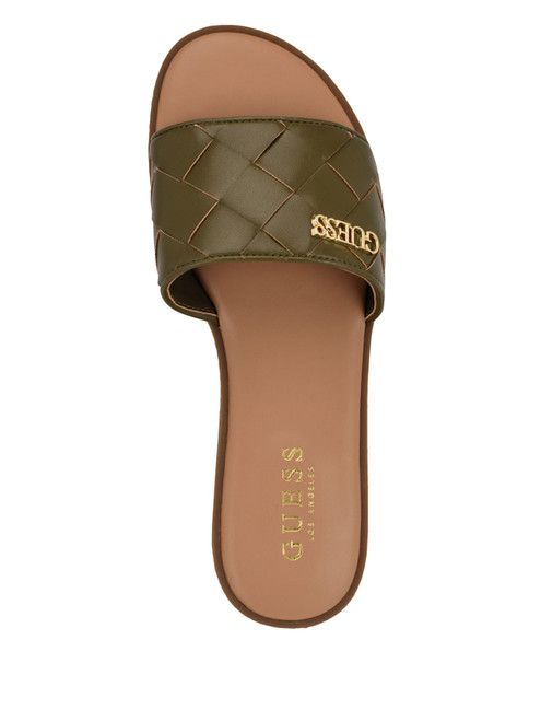 GUESS Meloria Faux-Leather Woven Slides