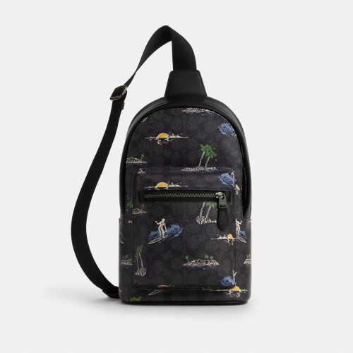 COACH West Pack In Signature Canvas With Surf Print