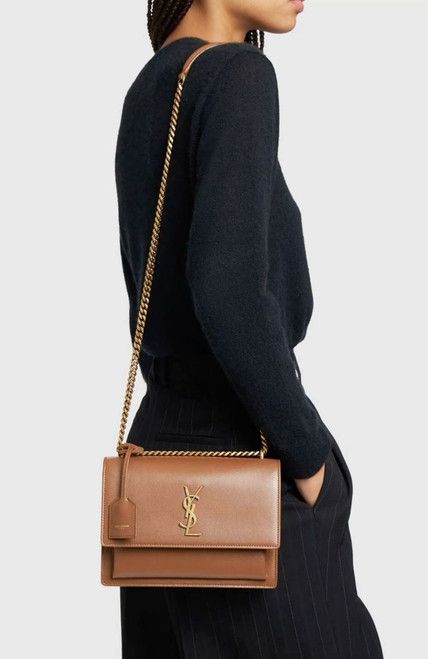 SAINT LAURENT Sunset Medium In Smooth Leather - Fox
