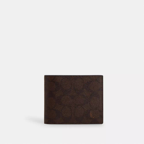 COACH 3 In 1 Wallet In Signature Canvas - Mahogany Multi