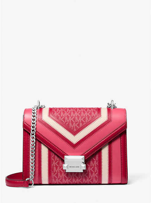 MICHAEL KORS Whitney Medium Color-Block and Signature Logo Shoulder Bag  (Arriving In Delhi)