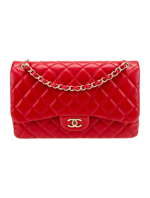 CHANEL Classic Jumbo Double Flap Bag - Red