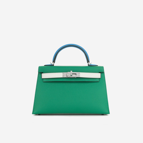 HERMES Mini Kelly Tricolore - Vert Vertigo